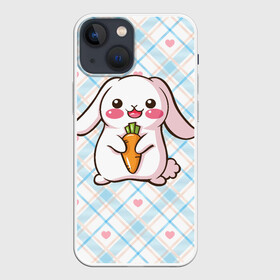 Чехол для iPhone 13 mini с принтом Милый зайка в городе Новоалтайск,  |  | Тематика изображения на принте: веган | вегетарианец | животное | зайцы | зайчик | зайчонок | заяц | кролик | кроль | крольчонок | овощи | пушистик