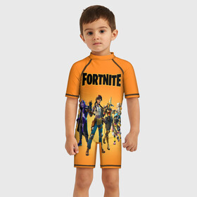 Детский купальный костюм 3D с принтом FORTNITE 3 SEASON (ЧАСТЬ 2) в городе Новоалтайск, Полиэстер 85%, Спандекс 15% | застежка на молнии на спине | 2 глава | 3 season | 3 сезон | fortnite | водный | новый | сезон | фортнайт
