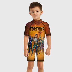Детский купальный костюм 3D с принтом FORTNITE 3 СЕЗОН (ЧАСТЬ 2) в городе Новоалтайск, Полиэстер 85%, Спандекс 15% | застежка на молнии на спине | 2 глава | 3 season | 3 сезон | fortnite | водный | новый | сезон | фортнайт