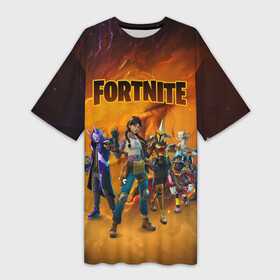 Платье-футболка 3D с принтом FORTNITE 3 СЕЗОН (ЧАСТЬ 2) в городе Новоалтайск,  |  | 2 глава | 3 season | 3 сезон | fortnite | водный | новый | сезон | фортнайт