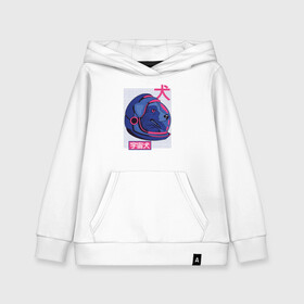 Детская толстовка хлопок с принтом Vaporwave Space Dog в городе Новоалтайск, 100% хлопок | Круглый горловой вырез, эластичные манжеты, пояс, капюшен | astro | astronaut | cosmonaut | dog | glitch | helmet | kanji | laika | space | trend | vaporwave | астронавт | в шлеме | космическая | космический | космонавт | космос | лайка | модный | паровая волна | пес | скафандр | собака | собачка | с