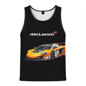 Мужская майка 3D с принтом McLaren в городе Новоалтайск, 100% полиэстер | круглая горловина, приталенный силуэт, длина до линии бедра. Пройма и горловина окантованы тонкой бейкой | bolide | car | mclaren | motorsport | power | prestige | автомобиль | автоспорт | болид | мощь | престиж