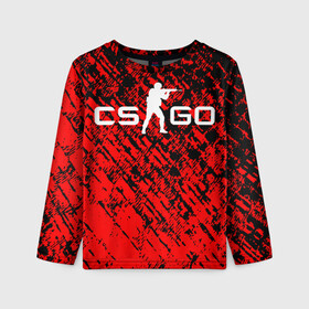 Детский лонгслив 3D с принтом CS GO. в городе Новоалтайск, 100% полиэстер | длинные рукава, круглый вырез горловины, полуприлегающий силуэт
 | counter strike | cs go | cs:go | esport | faze clan | game | geometry | texture | геометрия | игра | киберспорт | кс го | кс гоу | текстура | фазе клан
