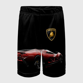 Детские спортивные шорты 3D с принтом Lamborghini в городе Новоалтайск,  100% полиэстер
 | пояс оформлен широкой мягкой резинкой, ткань тянется
 | Тематика изображения на принте: bolide | car | italy | lamborghini | motorsport | power.prestige | автомобиль | автоспорт | болид | италия | ламборгини | мощь | престиж