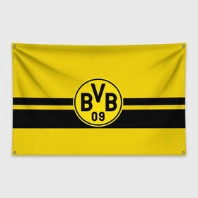 Флаг-баннер с принтом BORUSSIA DORTMUND в городе Новоалтайск, 100% полиэстер | размер 67 х 109 см, плотность ткани — 95 г/м2; по краям флага есть четыре люверса для крепления | borussia | bundesliga | football | germani | sport | бундеслига | германия | желтый | логотип | спорт | футбол