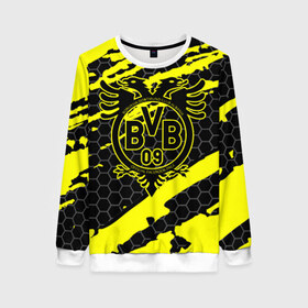 Женский свитшот 3D с принтом FC Borussia в городе Новоалтайск, 100% полиэстер с мягким внутренним слоем | круглый вырез горловины, мягкая резинка на манжетах и поясе, свободная посадка по фигуре | football | germany | sancho dortmund | soccer | бавария | боруссия | дортмунд | лига чемпионов | псж | футбол | холанд | эрлинг холанд