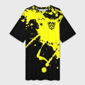 Платье-футболка 3D с принтом FC Borussia в городе Новоалтайск,  |  | football | germany | sancho dortmund | soccer | бавария | боруссия | дортмунд | лига чемпионов | псж | футбол | холанд | эрлинг холанд