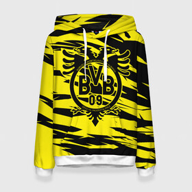 Женская толстовка 3D с принтом FC Borussia в городе Новоалтайск, 100% полиэстер  | двухслойный капюшон со шнурком для регулировки, мягкие манжеты на рукавах и по низу толстовки, спереди карман-кенгуру с мягким внутренним слоем. | football | germany | sancho dortmund | soccer | бавария | боруссия | дортмунд | лига чемпионов | псж | футбол | холанд | эрлинг холанд