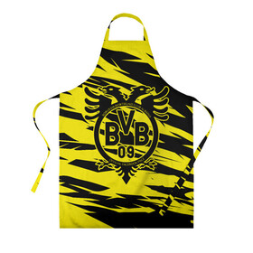 Фартук 3D с принтом FC Borussia в городе Новоалтайск, 100% полиэстер | общий размер — 65 х 85 см, ширина нагрудника — 26 см, горловина — 53 см, длина завязок — 54 см, общий обхват в поясе — 173 см. Принт на завязках и на горловине наносится с двух сторон, на основной части фартука — только с внешней стороны | football | germany | sancho dortmund | soccer | бавария | боруссия | дортмунд | лига чемпионов | псж | футбол | холанд | эрлинг холанд