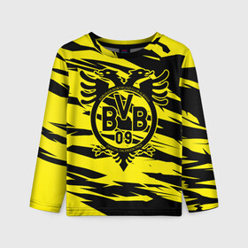 Детский лонгслив 3D с принтом FC Borussia в городе Новоалтайск, 100% полиэстер | длинные рукава, круглый вырез горловины, полуприлегающий силуэт
 | football | germany | sancho dortmund | soccer | бавария | боруссия | дортмунд | лига чемпионов | псж | футбол | холанд | эрлинг холанд