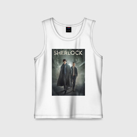 Детская майка хлопок с принтом Sherlock в городе Новоалтайск,  |  | sherlock | детектив | сериалы | шерлок | шерлок холмс