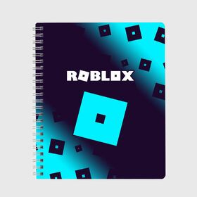 Тетрадь с принтом ROBLOX РОБЛОКС в городе Новоалтайск, 100% бумага | 48 листов, плотность листов — 60 г/м2, плотность картонной обложки — 250 г/м2. Листы скреплены сбоку удобной пружинной спиралью. Уголки страниц и обложки скругленные. Цвет линий — светло-серый
 | blocks | blox | game | games | logo | minecraft | mobile | online | roblocks | roblox | robux | studio | блоки | игра | игры | квадрат | квадратик | кщидщч | лого | логотип | майнкрафт | онлайн | роблокс | робукс | символ | символы | студия