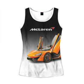 Женская майка 3D с принтом McLaren в городе Новоалтайск, 100% полиэстер | круглая горловина, прямой силуэт, длина до линии бедра | bolide | car | mclaren | motorsport | power | prestige | автомобиль | автоспорт | болид | мощь | престиж