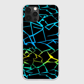 Чехол для iPhone 12 Pro Max с принтом НЕОНОВЫЙ ГРАДИЕНТ в городе Новоалтайск, Силикон |  | Тематика изображения на принте: геометрия | градиент | лед | молнии | неон | пестрый | полосы | разлом | синий | спортивный | стекло | текстура