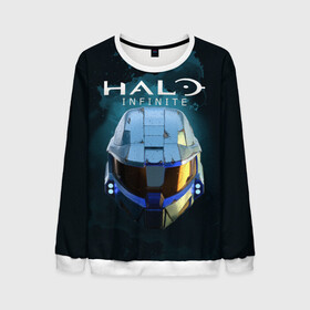 Мужской свитшот 3D с принтом Halo Infinite в городе Новоалтайск, 100% полиэстер с мягким внутренним слоем | круглый вырез горловины, мягкая резинка на манжетах и поясе, свободная посадка по фигуре | fp | halo | halo infinite | master chief | microsoft | skull | игра | мастер чиф | сияние | спартанец 117 | череп | шутер