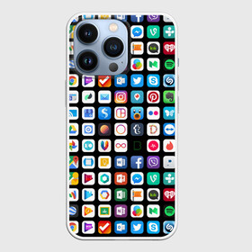Чехол для iPhone 13 Pro с принтом Iphone and Apps Icons в городе Новоалтайск,  |  | android | apk | apps | icon | iphone | iphone and apps icons | social | айфон | андроид | значок | приложение