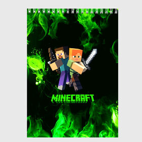 Скетчбук с принтом Minecraft в городе Новоалтайск, 100% бумага
 | 48 листов, плотность листов — 100 г/м2, плотность картонной обложки — 250 г/м2. Листы скреплены сверху удобной пружинной спиралью | craft | creeper | dungeon | dungeons | earth | game | logo | mine | minecraft | mobile | online | дунгеонс | земля | зомби | игра | крипер | лого | майкрафт | майнкрафт | мобайл | онлайн | подземелье | подземелья