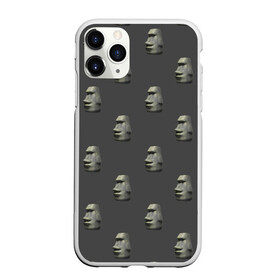 Чехол для iPhone 11 Pro матовый с принтом Голова с острова Пасхи в городе Новоалтайск, Силикон |  | моаи | эмодзи