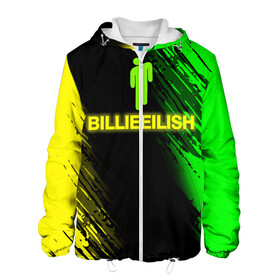 Мужская куртка 3D с принтом BILLIE EILISH в городе Новоалтайск, ткань верха — 100% полиэстер, подклад — флис | прямой крой, подол и капюшон оформлены резинкой с фиксаторами, два кармана без застежек по бокам, один большой потайной карман на груди. Карман на груди застегивается на липучку | blohsh | ghoul | билли | билли айлиш