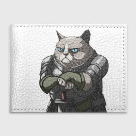 Обложка для студенческого билета с принтом Grumpy Cat в городе Новоалтайск, натуральная кожа | Размер: 11*8 см; Печать на всей внешней стороне | grumpy cat | грустный кот | доспехи | кот | кот в доспехах | кот воин | кот рыцарь | суровый кот
