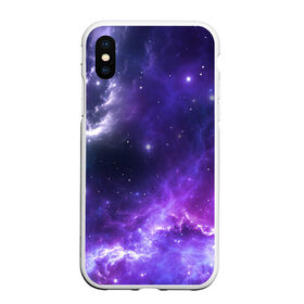 Чехол для iPhone XS Max матовый с принтом Космическое небо в городе Новоалтайск, Силикон | Область печати: задняя сторона чехла, без боковых панелей | арт | белый | бирюзовый | звёзды | космос | облако | розовый | синий | сияние | тёмный | туманность | фиолетовый | яркие цвета
