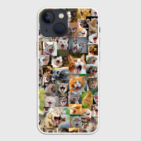 Чехол для iPhone 13 mini с принтом Неко ахегао цвет в городе Новоалтайск,  |  | cat | mew | аниме | ахегао | зевок | котейки | кошки | мяу | неко | няшность | потерялся | сон
