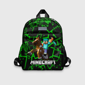 Детский рюкзак 3D с принтом Minecraft   Майнкрафт в городе Новоалтайск, 100% полиэстер | лямки с регулируемой длиной, сверху петелька, чтобы рюкзак можно было повесить на вешалку. Основное отделение закрывается на молнию, как и внешний карман. Внутри дополнительный карман. По бокам два дополнительных кармашка | creeper | dungeons | earth | game | minecraft | minecraft earth | блоки | грифер | игры | квадраты | компьютерная игра | крипер | маинкрафт | майн | майнкравт | майнкрафт