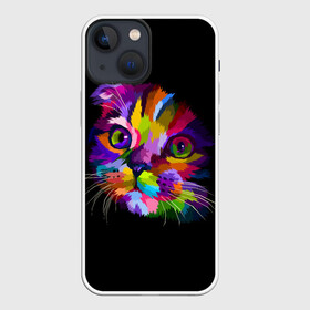 Чехол для iPhone 13 mini с принтом РАДУЖНЫЙ КОТЕНОК в городе Новоалтайск,  |  | Тематика изображения на принте: голова | животные | киса | кот | котенок | кошка | красивый | мило | милый | мордочка | радужный