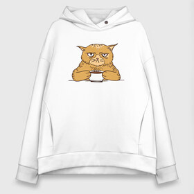 Женское худи Oversize хлопок с принтом Grumpy Cat Coffee в городе Новоалтайск, френч-терри — 70% хлопок, 30% полиэстер. Мягкий теплый начес внутри —100% хлопок | боковые карманы, эластичные манжеты и нижняя кромка, капюшон на магнитной кнопке | cat | coffee | grumpy | hot | kitten | kitty | pussycat | ароматный | горячий | грампи | злой | киса | кот | котик | котэ | кофе | кофеек | кошка | кружка | милый | не выспался | недовольный | прикол | сердитый | сонный | чашка