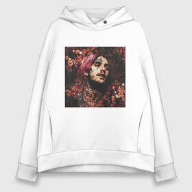 Женское худи Oversize хлопок с принтом Lil Peep в городе Новоалтайск, френч-терри — 70% хлопок, 30% полиэстер. Мягкий теплый начес внутри —100% хлопок | боковые карманы, эластичные манжеты и нижняя кромка, капюшон на магнитной кнопке | lil peep | lil peep in roses | pop | rap | лил пип | лил пип в розах | поп | розы | рэп