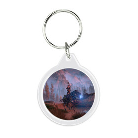 Брелок круглый с принтом Horizon Zero Dawn в городе Новоалтайск, пластик и полированная сталь | круглая форма, металлическое крепление в виде кольца | aloy | antasy girl | art | artwork | digital art | fantasy | horizon | horizon: zero dawn | landscape | tallneck | warrior fantasy | weapon | zero dawn