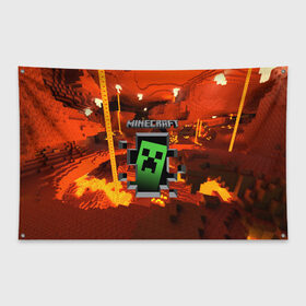 Флаг-баннер с принтом MINECRAFT в городе Новоалтайск, 100% полиэстер | размер 67 х 109 см, плотность ткани — 95 г/м2; по краям флага есть четыре люверса для крепления | craft | creeper | dungeon | dungeons | earth | game | logo | mine | minecraft | minecraft dungeons | mobile | online | дунгеонс | земля | зомби | игра | крипер | лого | майкрафт | майнкрафт | онлайн | подземелье