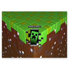 Поздравительная открытка с принтом MINECRAFT в городе Новоалтайск, 100% бумага | плотность бумаги 280 г/м2, матовая, на обратной стороне линовка и место для марки
 | Тематика изображения на принте: craft | creeper | dungeon | dungeons | earth | game | logo | mine | minecraft | minecraft dungeons | mobile | online | дунгеонс | земля | зомби | игра | крипер | лого | майкрафт | майнкрафт | онлайн | подземелье