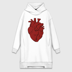 Платье-худи хлопок с принтом Красное сердце в городе Новоалтайск,  |  | heart | life | love | сердце