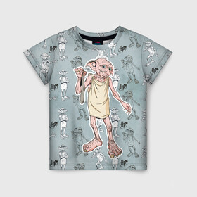 Детская футболка 3D с принтом Dobby в городе Новоалтайск, 100% гипоаллергенный полиэфир | прямой крой, круглый вырез горловины, длина до линии бедер, чуть спущенное плечо, ткань немного тянется | dobby | harry potter | vdosadir | гарри поттер | джоан роулинг | добби