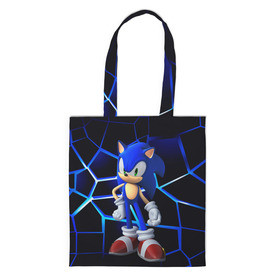 Шоппер 3D с принтом Sonic в городе Новоалтайск, 100% полиэстер | Плотность: 200 г/м2; Размер: 34×35 см; Высота лямок: 30 см | boom | cartoon | game | neon | playstation | sonic | броня | бум | герой | детские | дракон | еж | ежик | животные | звери | игра | лесные | малыш | молнии | мультфильм | мультяшный | неоновый | приключения | сияние | соник