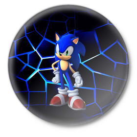 Значок с принтом Sonic в городе Новоалтайск,  металл | круглая форма, металлическая застежка в виде булавки | boom | cartoon | game | neon | playstation | sonic | броня | бум | герой | детские | дракон | еж | ежик | животные | звери | игра | лесные | малыш | молнии | мультфильм | мультяшный | неоновый | приключения | сияние | соник