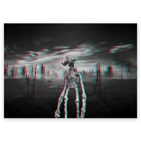 Поздравительная открытка с принтом Siren Head Horror Glitch в городе Новоалтайск, 100% бумага | плотность бумаги 280 г/м2, матовая, на обратной стороне линовка и место для марки
 | glitch | glitch siren head | rgb | siren head | sirena | глитч | глич | ретро | сирейноголовый | сирена | сиреноголовый