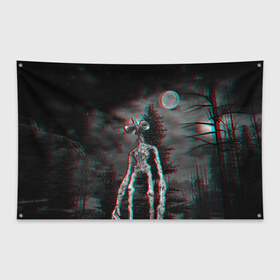 Флаг-баннер с принтом Siren Head Horror в городе Новоалтайск, 100% полиэстер | размер 67 х 109 см, плотность ткани — 95 г/м2; по краям флага есть четыре люверса для крепления | glitch | glitch siren head | rgb | siren head | sirena | глитч | глич | ретро | сирейноголовый | сирена | сиреноголовый
