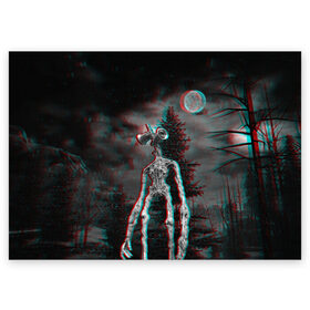 Поздравительная открытка с принтом Siren Head Horror в городе Новоалтайск, 100% бумага | плотность бумаги 280 г/м2, матовая, на обратной стороне линовка и место для марки
 | glitch | glitch siren head | rgb | siren head | sirena | глитч | глич | ретро | сирейноголовый | сирена | сиреноголовый