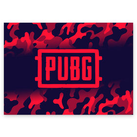 Поздравительная открытка с принтом PUBG / ПАБГ в городе Новоалтайск, 100% бумага | плотность бумаги 280 г/м2, матовая, на обратной стороне линовка и место для марки
 | battle | battleground | battlegrounds | game | games | lite | logo | mobile | player | playerunknown | pubg | royale | unknown | анноун | батл | батлграунд | згип | игра | игры | лайт | лого | логотип | логотипы | мобайл | онлайн | пабг | плеер 