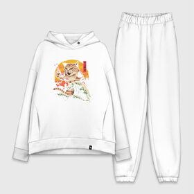 Женский костюм хлопок Oversize с принтом Great Cat Wave в городе Новоалтайск,  |  | anime | art | cat | cats | great wave | hokusai | japan | japanese | kanagawa | kanji | sushi | арт | большая | в японском стиле | великая | волна | ест суши | иероглифы | канагава | кандзи | китайские | кот | котенок | кошка | палочки | суши