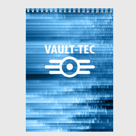 Скетчбук с принтом VAULT-TEC в городе Новоалтайск, 100% бумага
 | 48 листов, плотность листов — 100 г/м2, плотность картонной обложки — 250 г/м2. Листы скреплены сверху удобной пружинной спиралью | Тематика изображения на принте: bethesda | bethesda game studios | fallout | fallout 4 | game | vault   tec | vault boy | игры | постапокалипсис | убежище 101