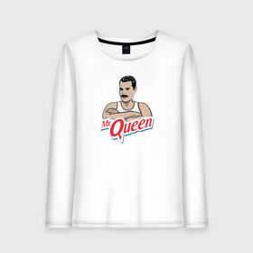 Женский лонгслив хлопок с принтом Mister Queen в городе Новоалтайск, 100% хлопок |  | bohemian rapsody | brian | freddy | may | mercury | mey | mr. proper | mr. queen | parody | queen | show must go on | we are the champions | we will rock you | богемская рапсодия | квин | куин | меркьюри | меркюри | мистер пропер | пародия |