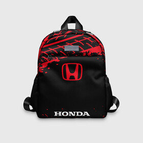 Детский рюкзак 3D с принтом HONDA   ХОНДА в городе Новоалтайск, 100% полиэстер | лямки с регулируемой длиной, сверху петелька, чтобы рюкзак можно было повесить на вешалку. Основное отделение закрывается на молнию, как и внешний карман. Внутри дополнительный карман. По бокам два дополнительных кармашка | accord | auto | civic | crv | honda | jylf | logo | moto | motors | racing | sport | авто | автомобиль | аккорд | гонки | гоночный | лого | логотип | логотипы | марка | мото | моторс | мотоцикл | рщтвф | серия | символ | символы | спорт