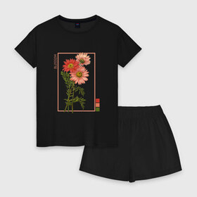 Женская пижама с шортиками хлопок с принтом Blossom Flower в городе Новоалтайск, 100% хлопок | футболка прямого кроя, шорты свободные с широкой мягкой резинкой | flowers | букет | природа | растения | ретро | цветок | цветы
