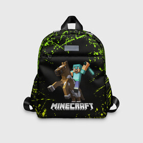 Детский рюкзак 3D с принтом Minecraft   Майнкрафт в городе Новоалтайск, 100% полиэстер | лямки с регулируемой длиной, сверху петелька, чтобы рюкзак можно было повесить на вешалку. Основное отделение закрывается на молнию, как и внешний карман. Внутри дополнительный карман. По бокам два дополнительных кармашка | creeper | dungeons | earth | game | minecraft | minecraft earth | блоки | грифер | игры | квадраты | компьютерная игра | крипер | маинкрафт | майн | майнкравт | майнкрафт