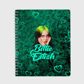 Тетрадь с принтом Billie Eilish Билли Айлиш в городе Новоалтайск, 100% бумага | 48 листов, плотность листов — 60 г/м2, плотность картонной обложки — 250 г/м2. Листы скреплены сбоку удобной пружинной спиралью. Уголки страниц и обложки скругленные. Цвет линий — светло-серый
 | bad | bill | billie | eil | eili | eilish | guy | music | not my | not my responsibility | ocean | айлиш | айлишь | беляш | бил | билли | музыка | музыкант | певица | эйл | эйли | эйлиш | эйлишь