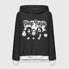 Женская толстовка 3D с принтом Deep Purple в городе Новоалтайск, 100% полиэстер  | двухслойный капюшон со шнурком для регулировки, мягкие манжеты на рукавах и по низу толстовки, спереди карман-кенгуру с мягким внутренним слоем. | album | deep | hard | metal | purple | rock | альбом | британия | группа | метал | рок | хард | хеви