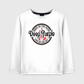 Детский лонгслив хлопок с принтом Deep Purple в городе Новоалтайск, 100% хлопок | круглый вырез горловины, полуприлегающий силуэт, длина до линии бедер | deep purple | альбом | гловер | группа | дееп | деп | ди | дип | диперпл | дипперпл | иэн гиллан | иэн пэйс | лого | логотип | метал | морс | пепл | перпл | прогрессивный | психоделический | рок | символ | хард